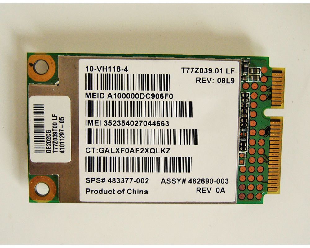 WWAN UMTS HSDPA Karte Mini PCI Express | 10-VH118-4 | 483377-002, 24,99